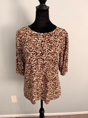 Brown print blouse